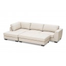 Orlando Leather-Look Left Hand Facing Corner Lounge Suite with Ottoman
