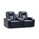 Vulcan Leather 2 Seat Sofa with 2 Inbuilt Electric Recliners
